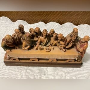 8” Anri Last Supper Woodcarving (Hand-Painted & Hand-Carved, Wood, Retired)